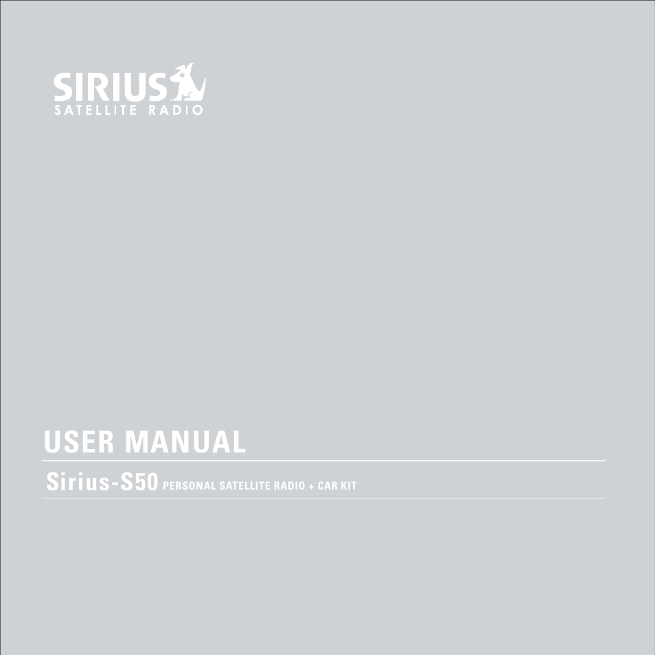 User manual | Sirius Satellite Radio S50 User Manual | Page 58 / 58