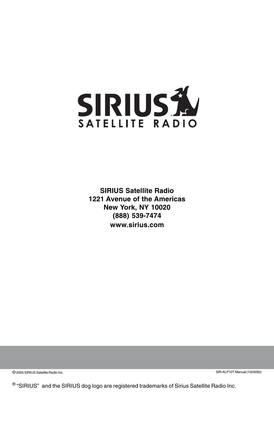 Sirius Satellite Radio SIR-ALP10T User Manual | Page 24 / 24