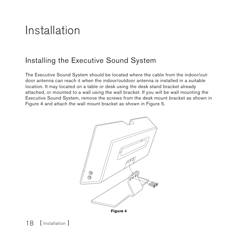 Installation, Installing the executive sound system | Sirius Satellite Radio stiletto-SLEX2 10/100 User Manual | Page 18 / 40