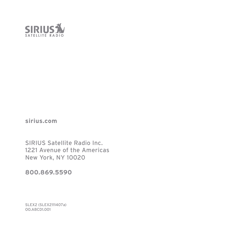 Sirius Satellite Radio stiletto-SLEX2 10/100 User Manual | Page 40 / 40