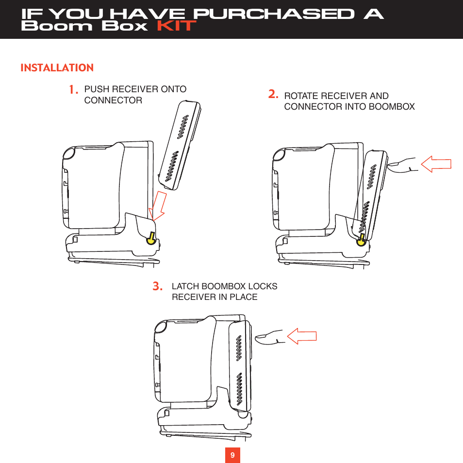 If you have purchased a boom box kit | Sirius Satellite Radio XTR2CK User Manual | Page 13 / 44