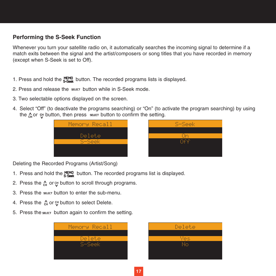 Sirius Satellite Radio XTR2CK User Manual | Page 21 / 44
