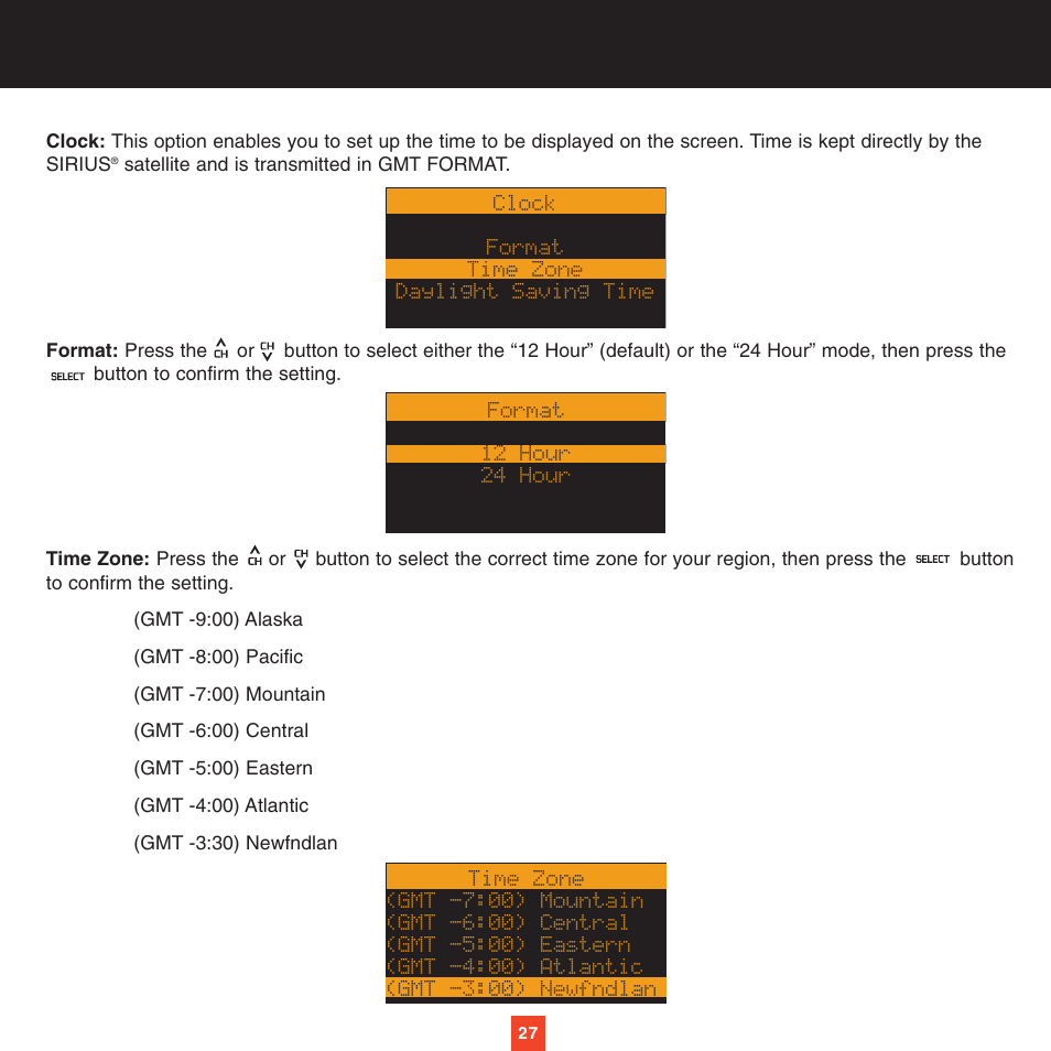 Sirius Satellite Radio XTR2CK User Manual | Page 31 / 44