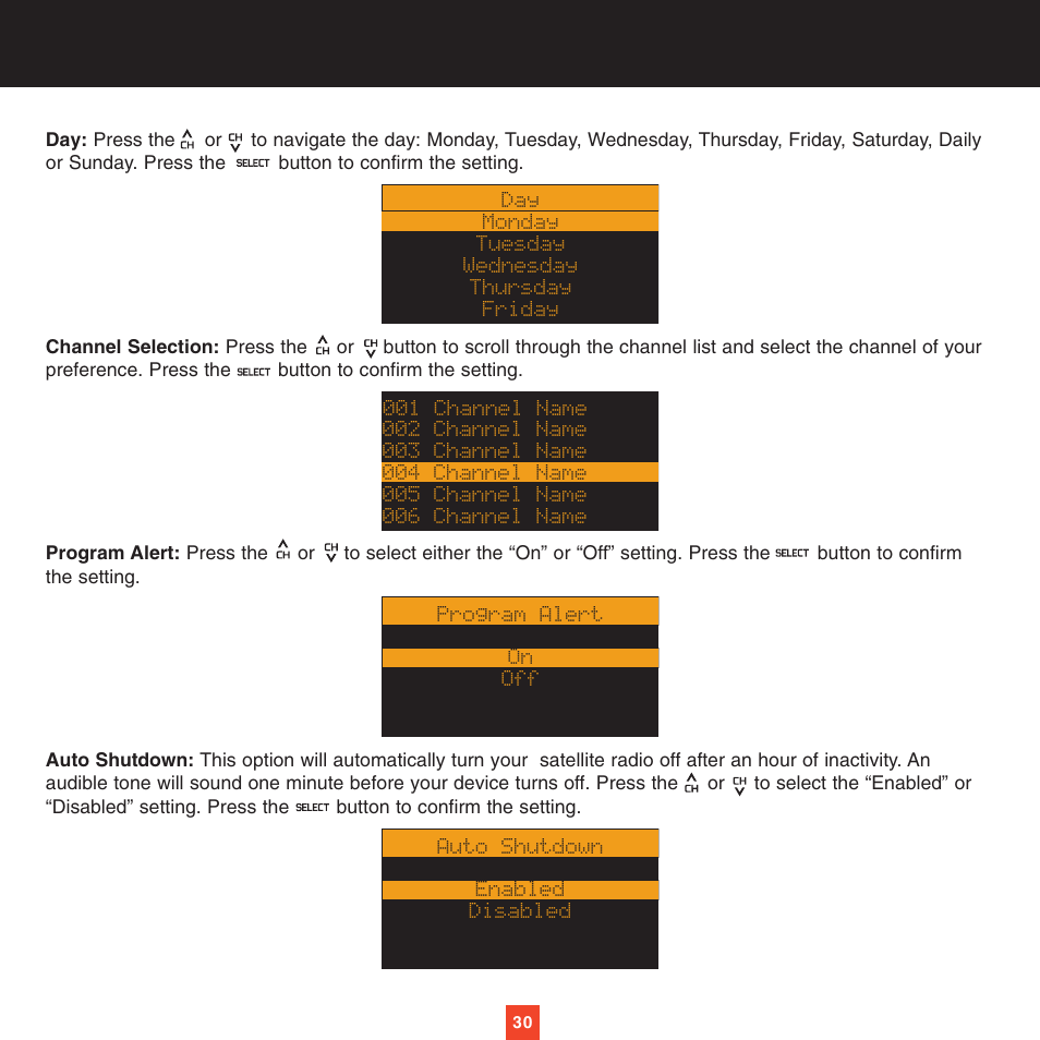 Sirius Satellite Radio XTR2CK User Manual | Page 34 / 44