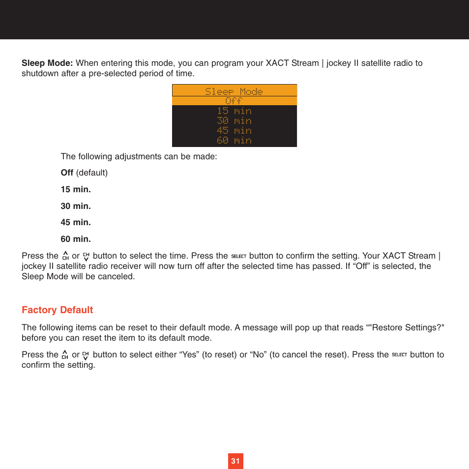 Sirius Satellite Radio XTR2CK User Manual | Page 35 / 44