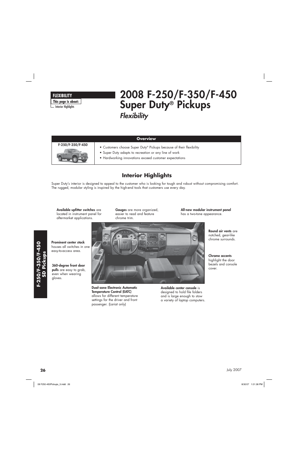 Pickups, Flexibility | Sirius Satellite Radio Super Duty F-450 User Manual | Page 26 / 80