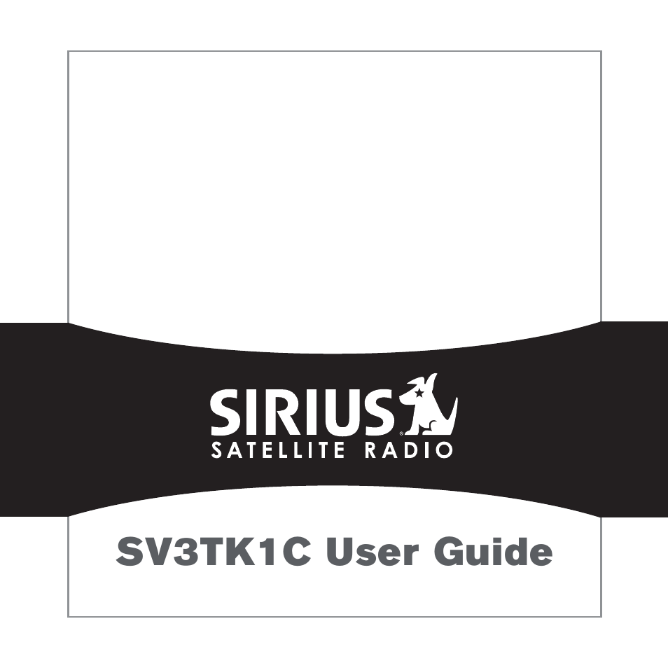 Sirius Satellite Radio SV3TK1C User Manual | 48 pages