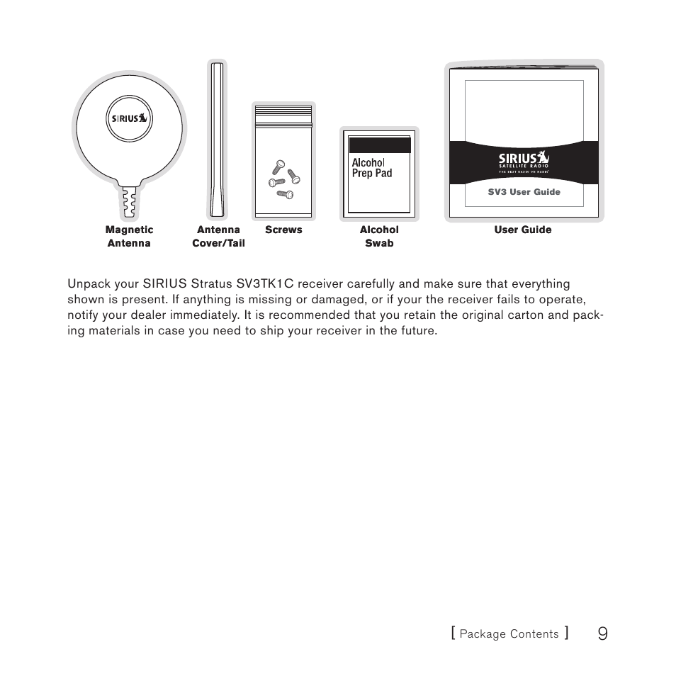 Sirius Satellite Radio SV3TK1C User Manual | Page 11 / 48