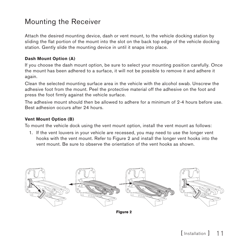 Mounting the receiver | Sirius Satellite Radio SV3TK1C User Manual | Page 13 / 48
