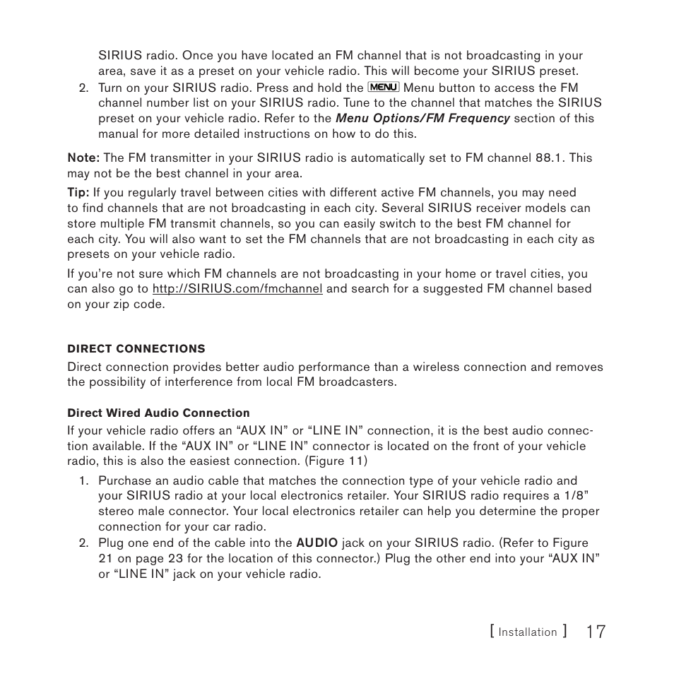 Sirius Satellite Radio SV3TK1C User Manual | Page 19 / 48