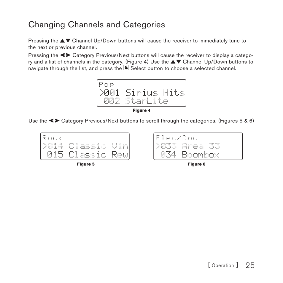 Changing channels and categories | Sirius Satellite Radio SV3TK1C User Manual | Page 27 / 48