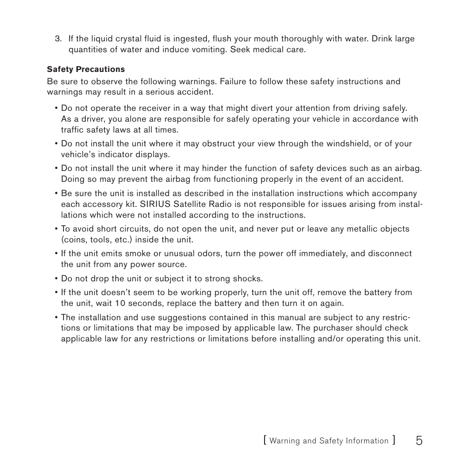 Sirius Satellite Radio SV3TK1C User Manual | Page 7 / 48