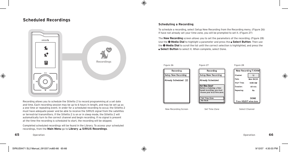 Scheduled recordings | Sirius Satellite Radio Stiletto 2 SL2UG022508 User Manual | Page 35 / 54