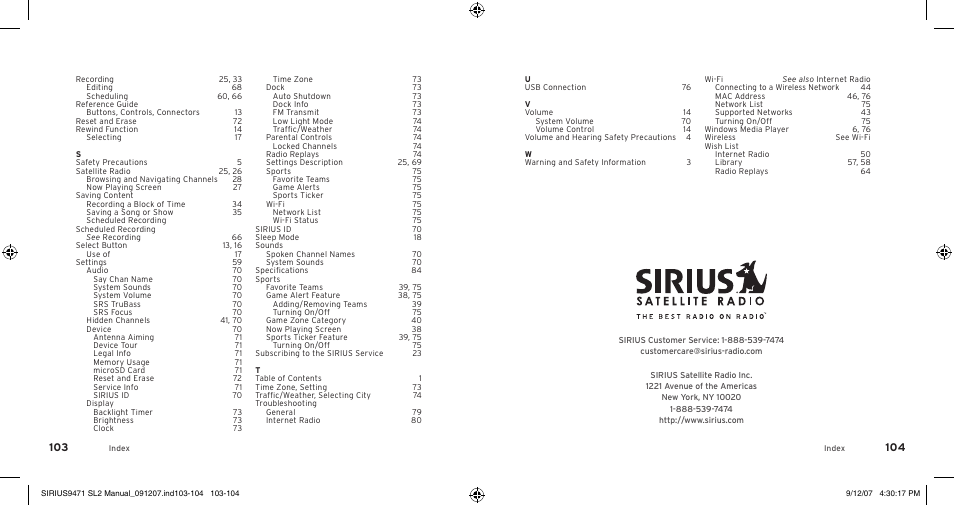 Sirius Satellite Radio Stiletto 2 SL2UG022508 User Manual | Page 54 / 54