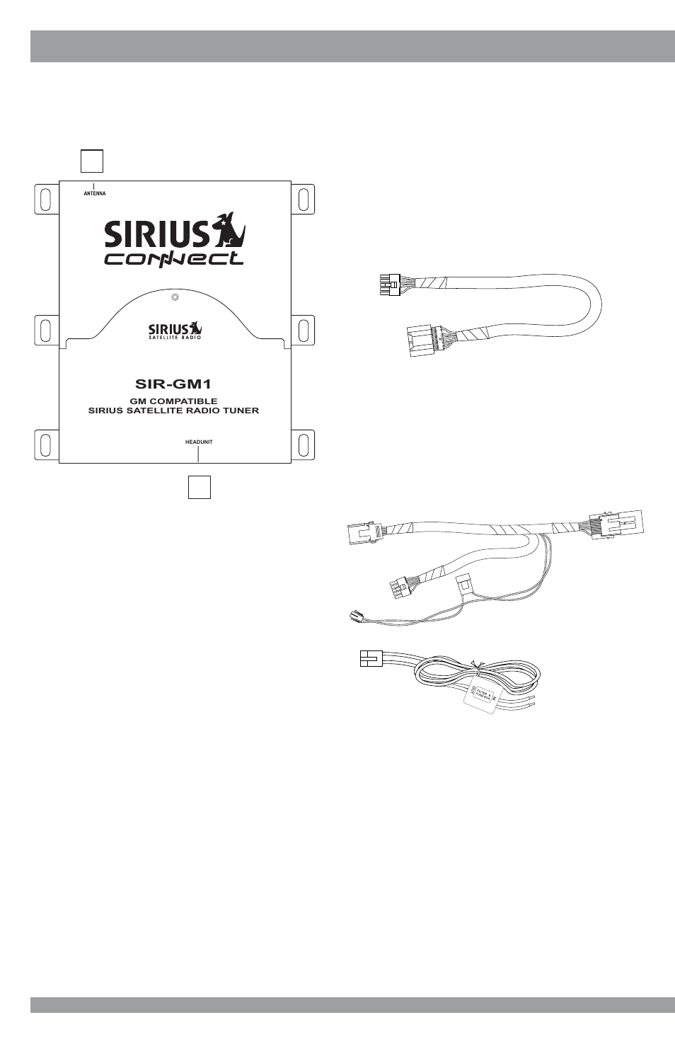 Wiring and cable connections | Sirius Satellite Radio SIR-GM1 User Manual | Page 8 / 14