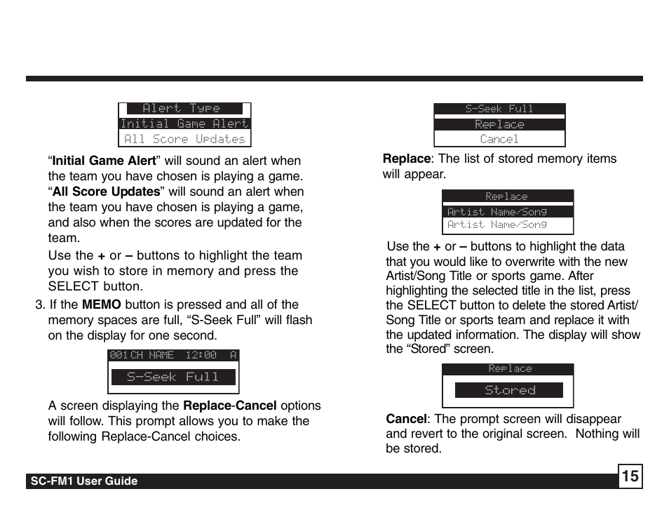 Sirius Satellite Radio Sirius Starbase SC-FM1 User Manual | Page 15 / 36