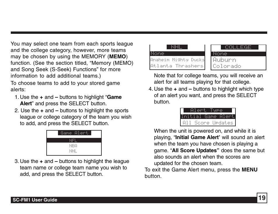 Sirius Satellite Radio Sirius Starbase SC-FM1 User Manual | Page 19 / 36