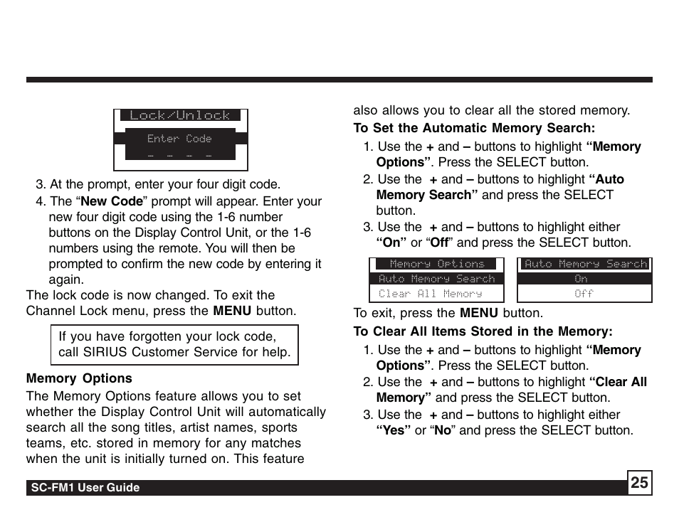 Sirius Satellite Radio Sirius Starbase SC-FM1 User Manual | Page 25 / 36