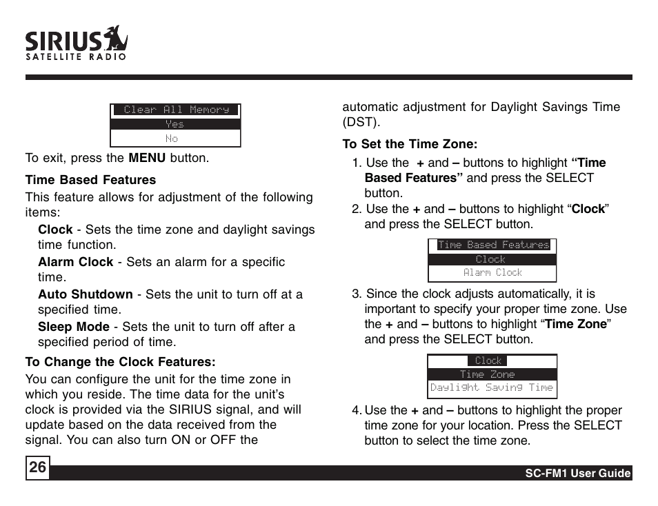 Sirius Satellite Radio Sirius Starbase SC-FM1 User Manual | Page 26 / 36