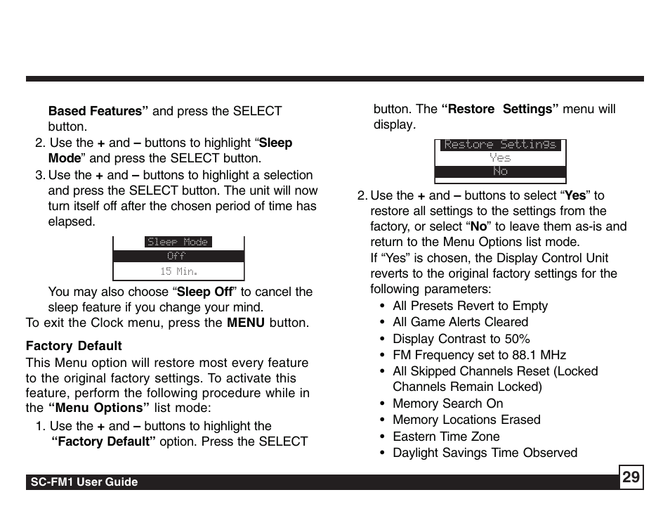 Sirius Satellite Radio Sirius Starbase SC-FM1 User Manual | Page 29 / 36