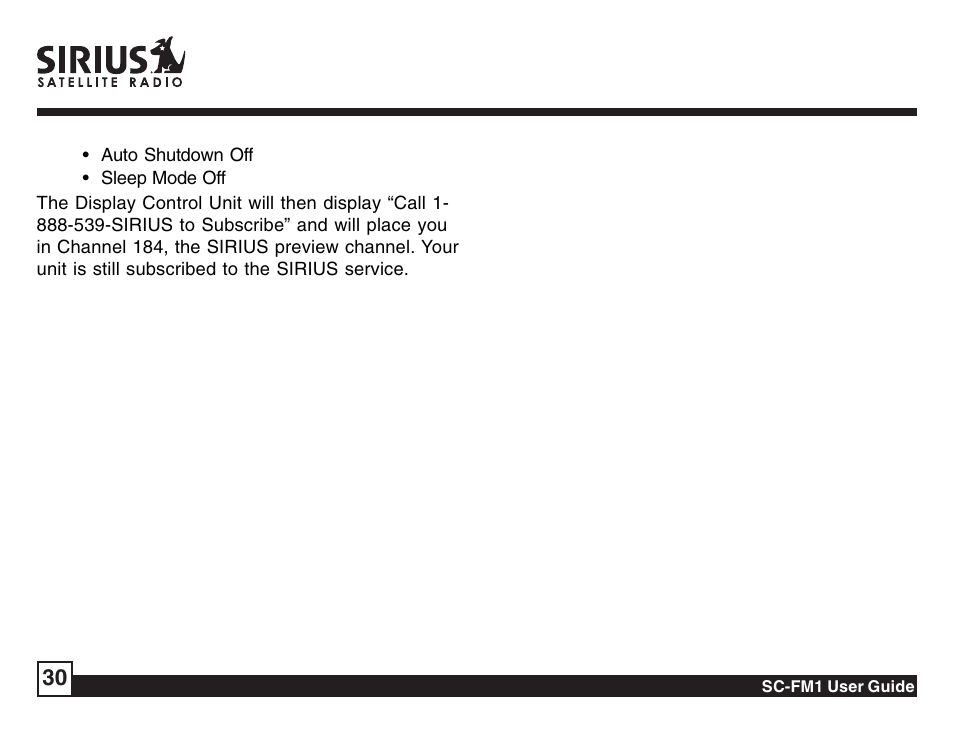 Sirius Satellite Radio Sirius Starbase SC-FM1 User Manual | Page 30 / 36