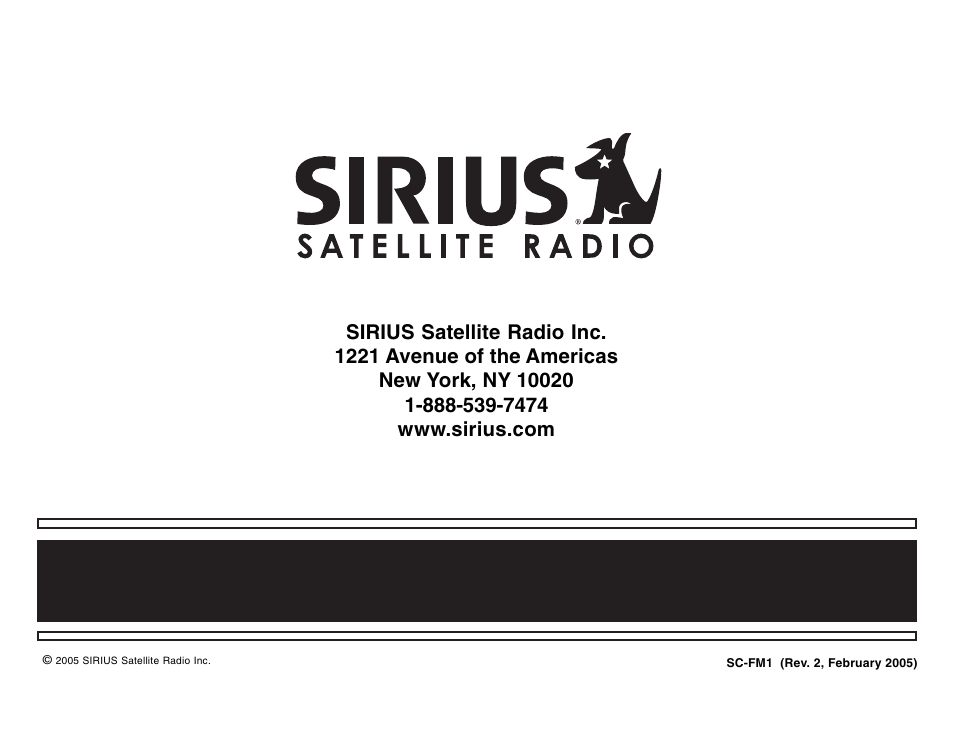 Sirius Satellite Radio Sirius Starbase SC-FM1 User Manual | Page 36 / 36