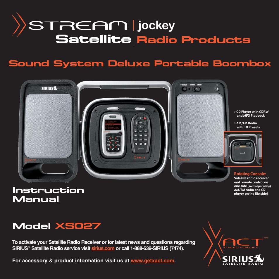 Sirius Satellite Radio XS027 User Manual | 32 pages