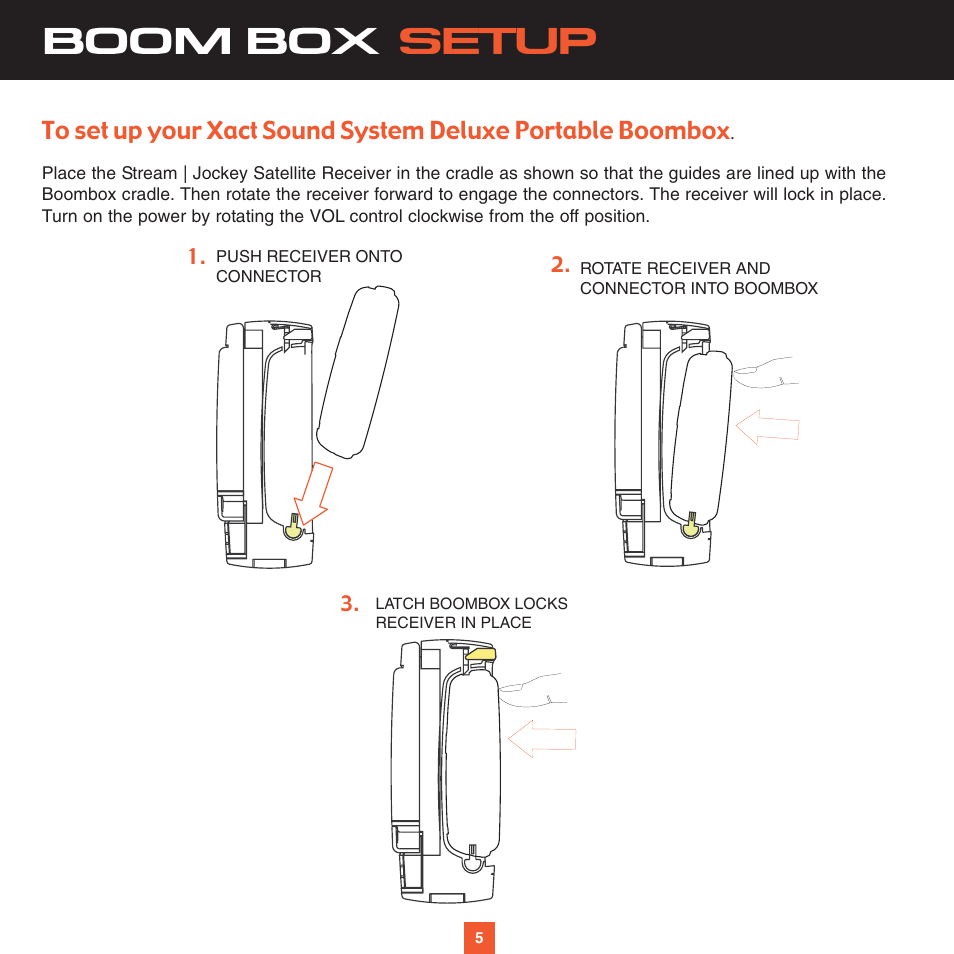 Boom box setup | Sirius Satellite Radio XS027 User Manual | Page 12 / 32