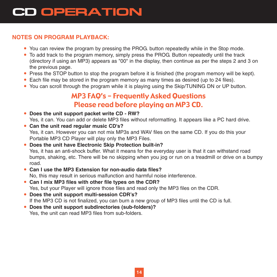 Cd operation | Sirius Satellite Radio XS027 User Manual | Page 21 / 32