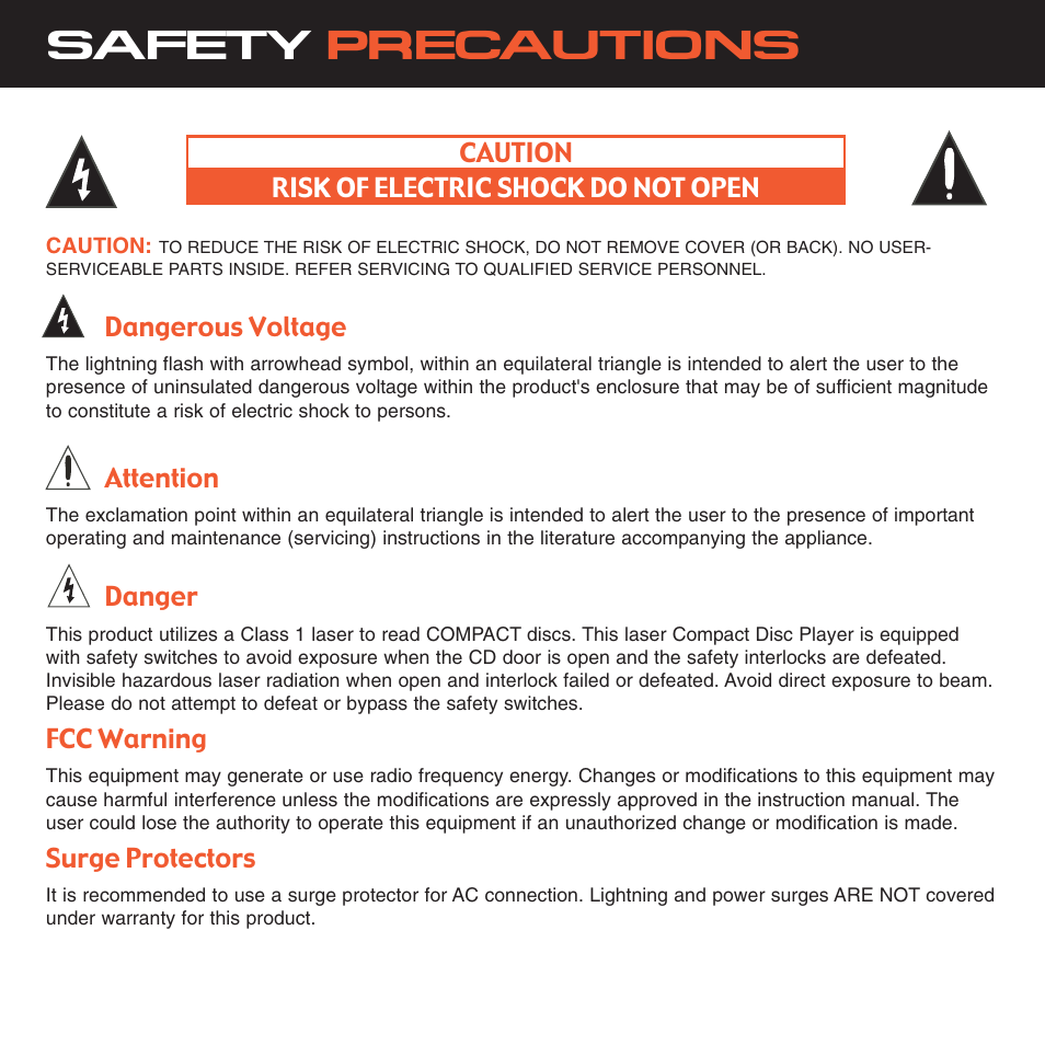 Safety precautions | Sirius Satellite Radio XS027 User Manual | Page 5 / 32
