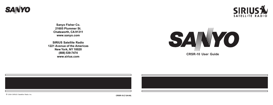 Sirius Satellite Radio SIRIUS STILETTO 10 User Manual | 20 pages
