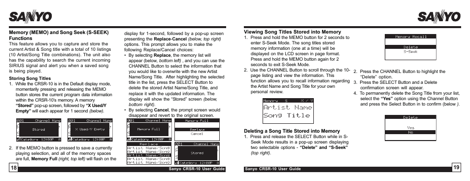 Sirius Satellite Radio SIRIUS STILETTO 10 User Manual | Page 10 / 20