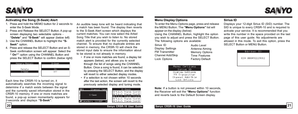 Sirius Satellite Radio SIRIUS STILETTO 10 User Manual | Page 11 / 20