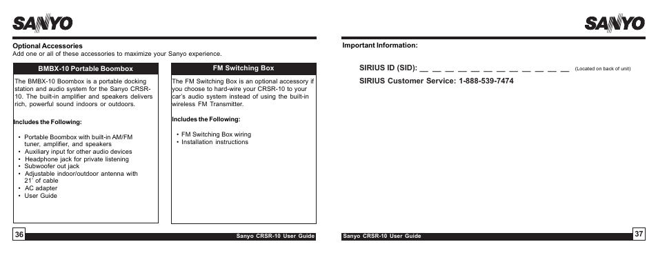 Sirius Satellite Radio SIRIUS STILETTO 10 User Manual | Page 19 / 20
