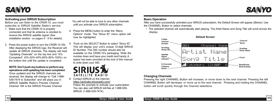 Sirius Satellite Radio SIRIUS STILETTO 10 User Manual | Page 7 / 20