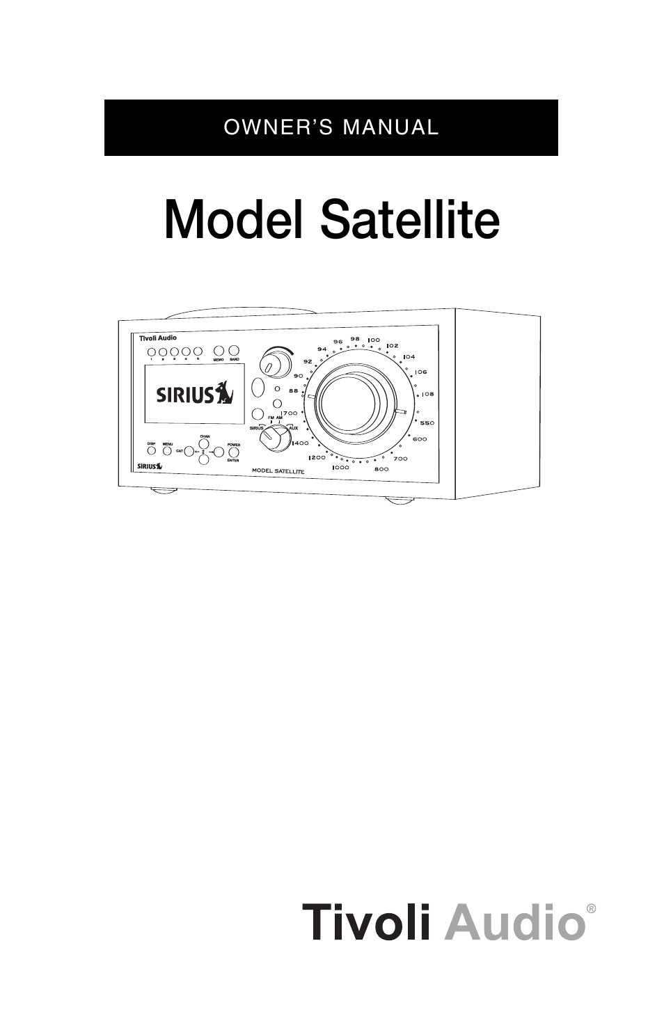 Sirius Satellite Radio Model Satellite User Manual | 20 pages