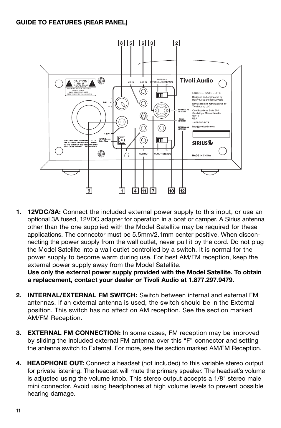 Sirius Satellite Radio Model Satellite User Manual | Page 12 / 20