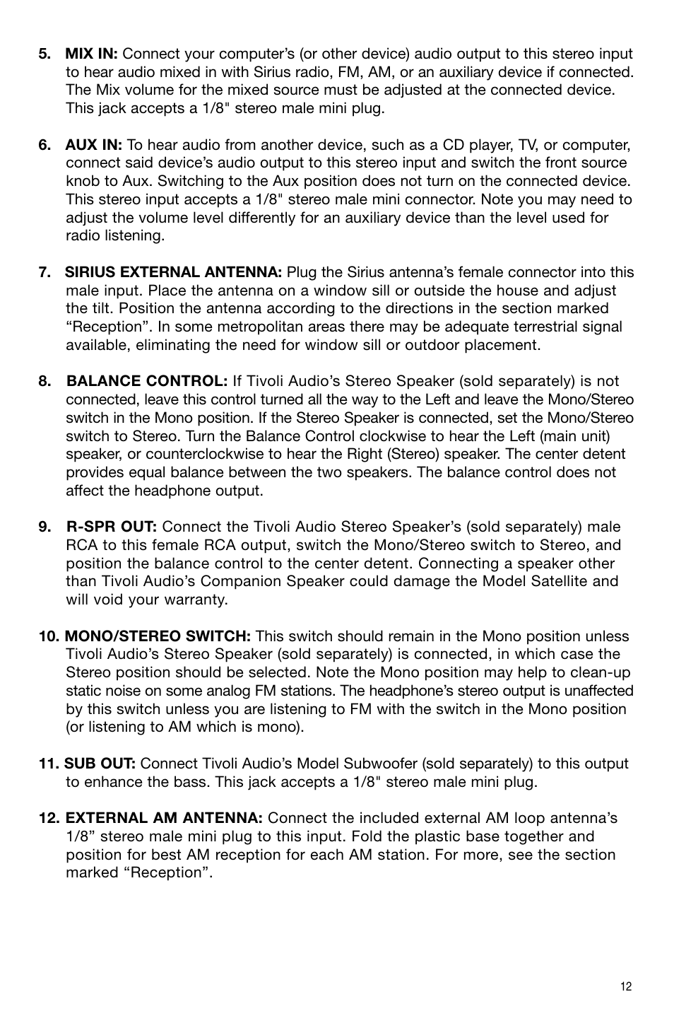 Sirius Satellite Radio Model Satellite User Manual | Page 13 / 20