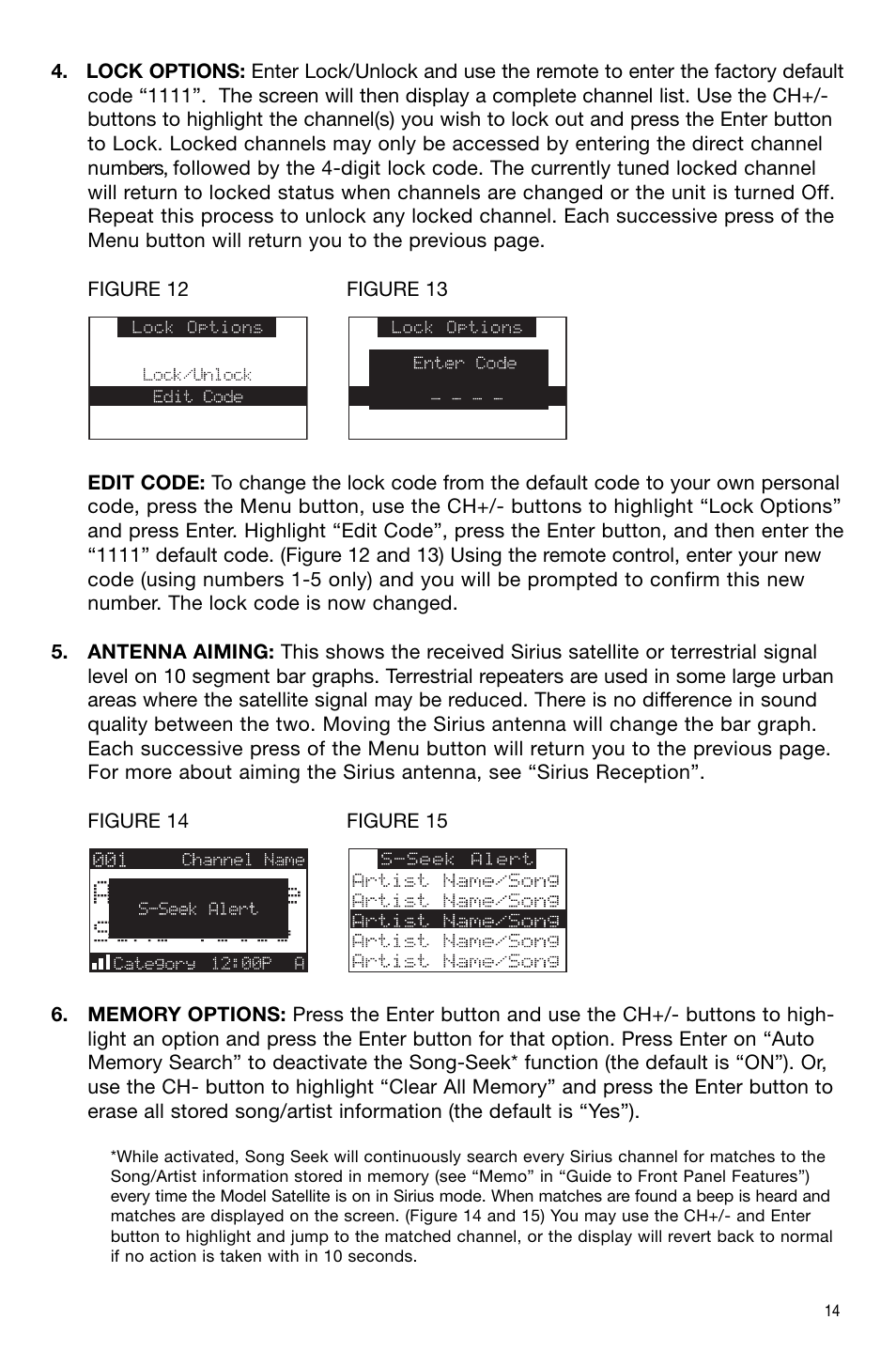 Sirius Satellite Radio Model Satellite User Manual | Page 15 / 20