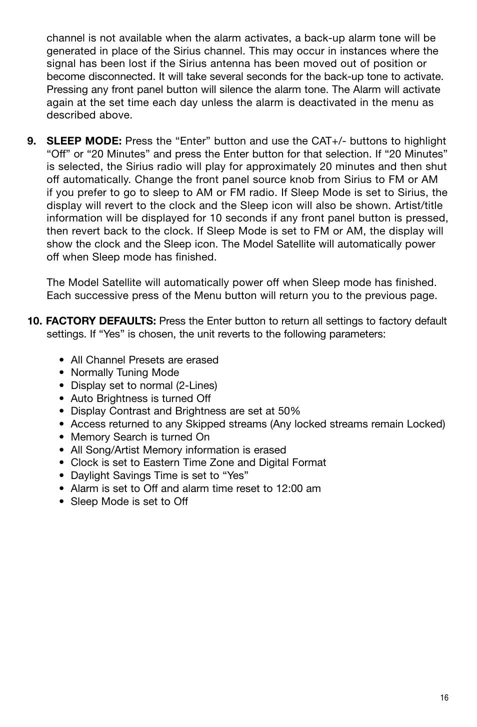 Sirius Satellite Radio Model Satellite User Manual | Page 17 / 20