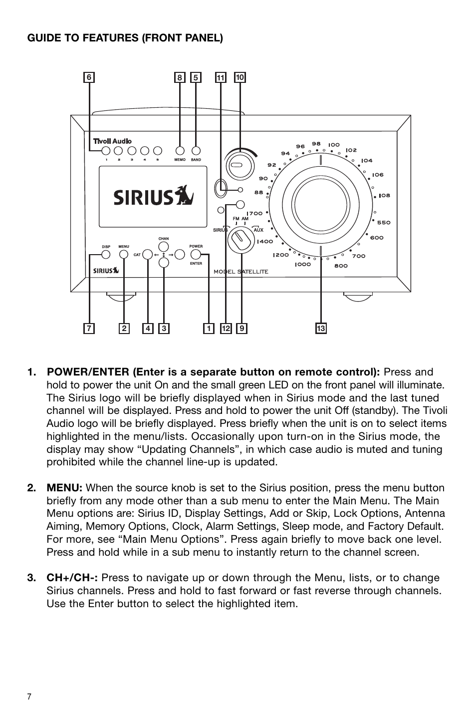 Sirius Satellite Radio Model Satellite User Manual | Page 8 / 20