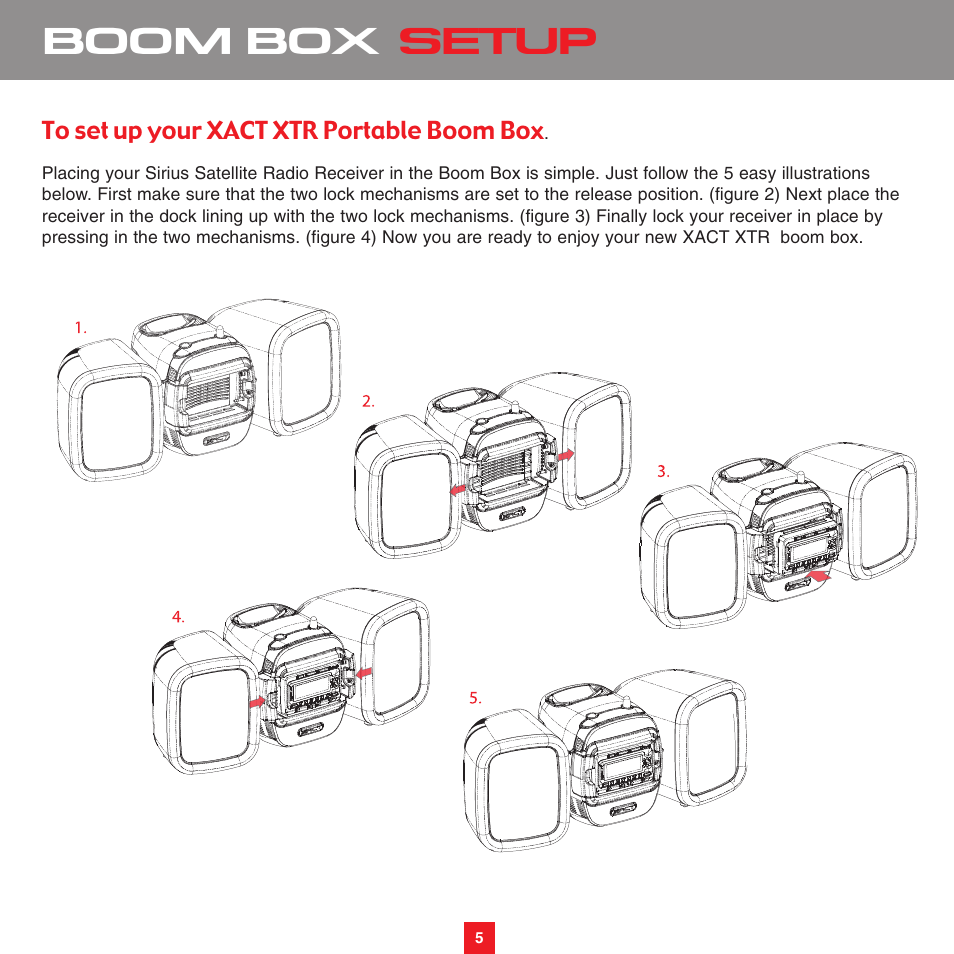 Boom box setup | Sirius Satellite Radio XS075 User Manual | Page 10 / 20