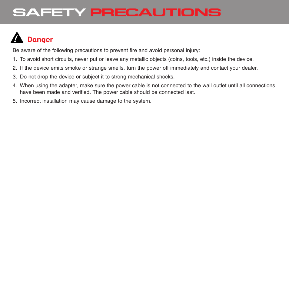 Safety precautions | Sirius Satellite Radio XS075 User Manual | Page 5 / 20
