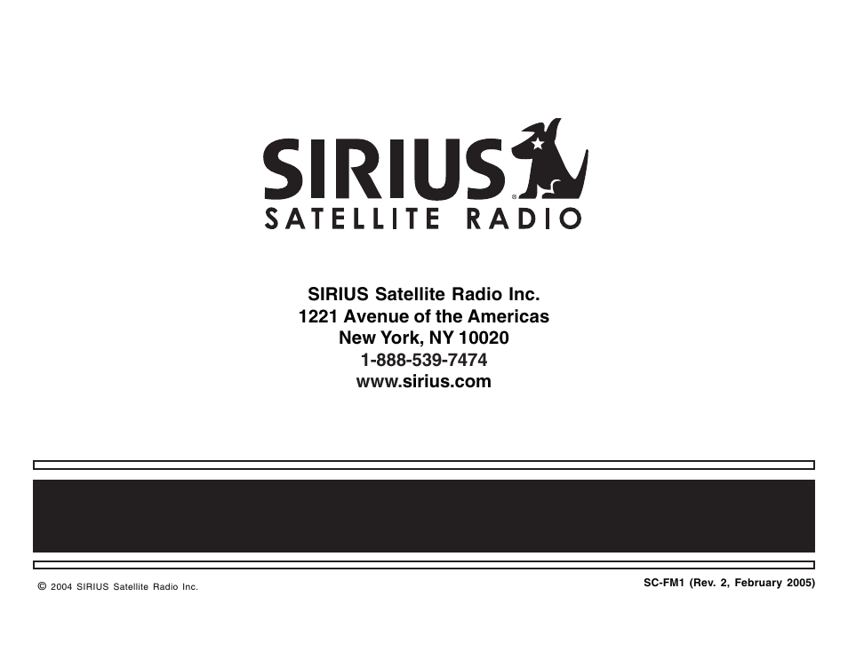 Sirius Satellite Radio SC-FM1 User Manual | Page 16 / 16