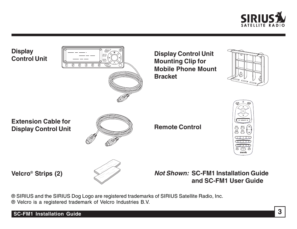Sc-fm1 installation guide | Sirius Satellite Radio SC-FM1 User Manual | Page 3 / 16