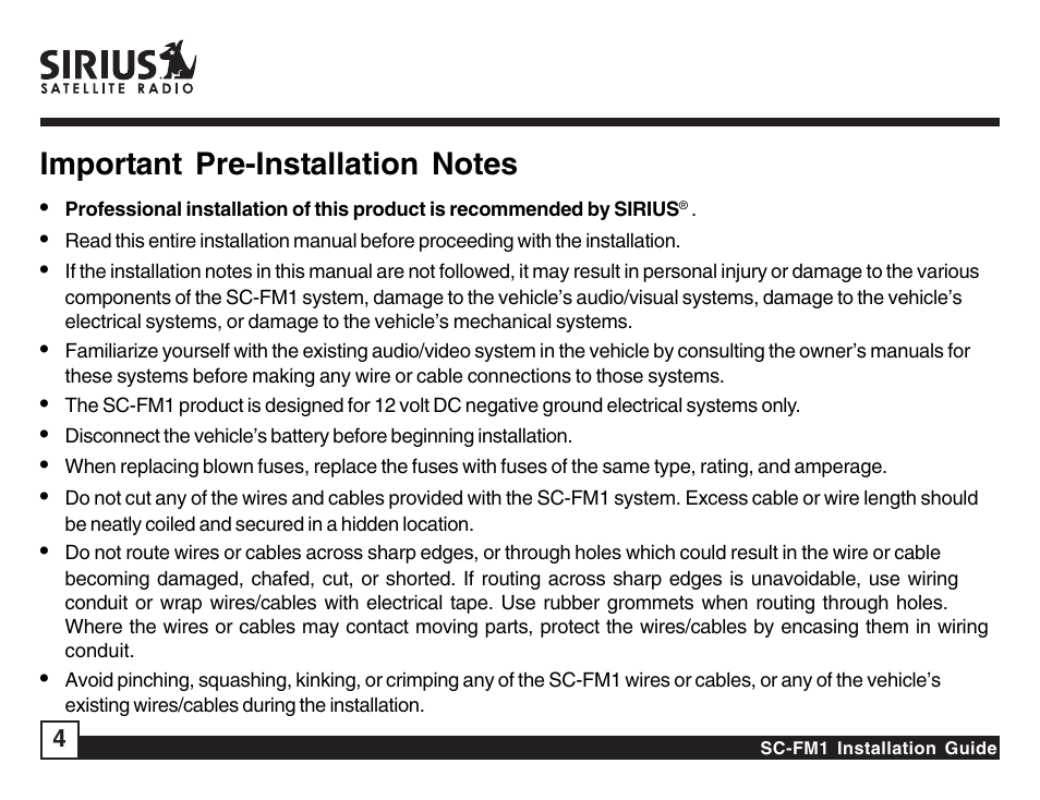 Sirius Satellite Radio SC-FM1 User Manual | Page 4 / 16