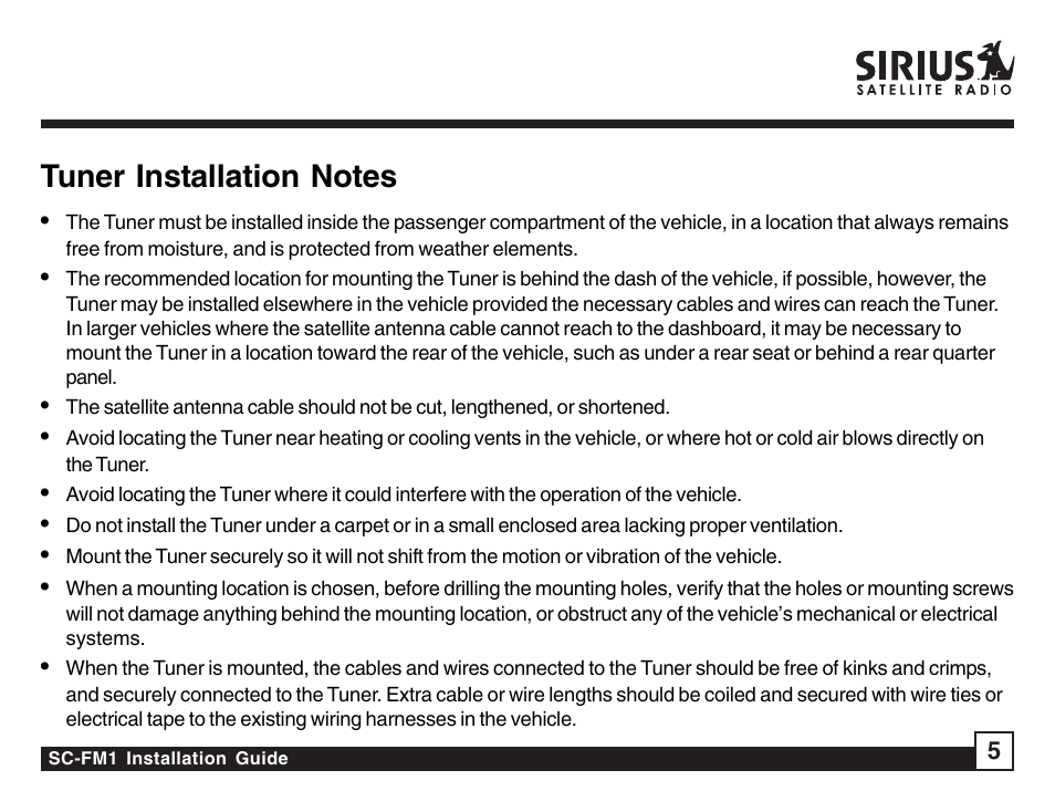 Sirius Satellite Radio SC-FM1 User Manual | Page 5 / 16