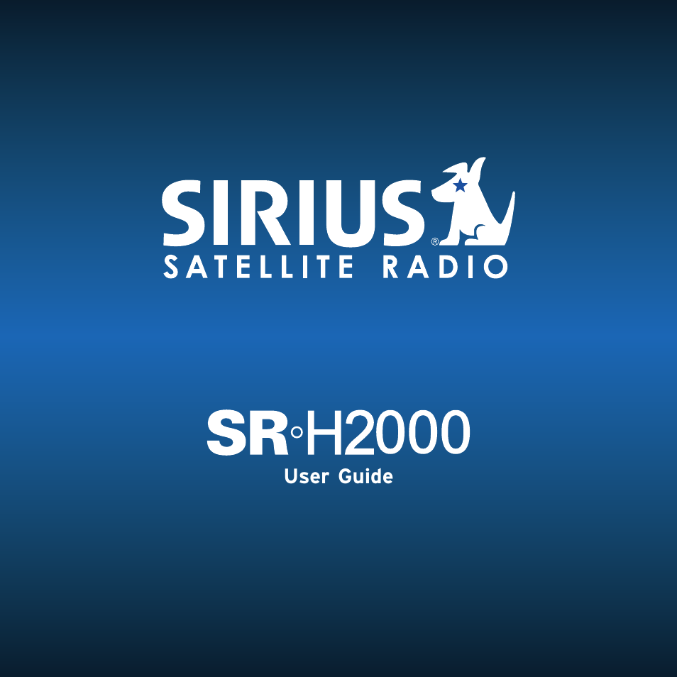 Sirius Satellite Radio SRH2000 User Manual | 98 pages