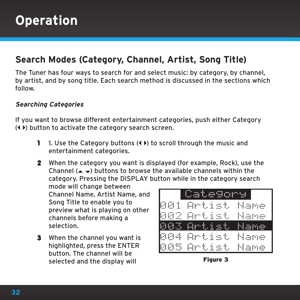 Operation | Sirius Satellite Radio SRH2000 User Manual | Page 32 / 98