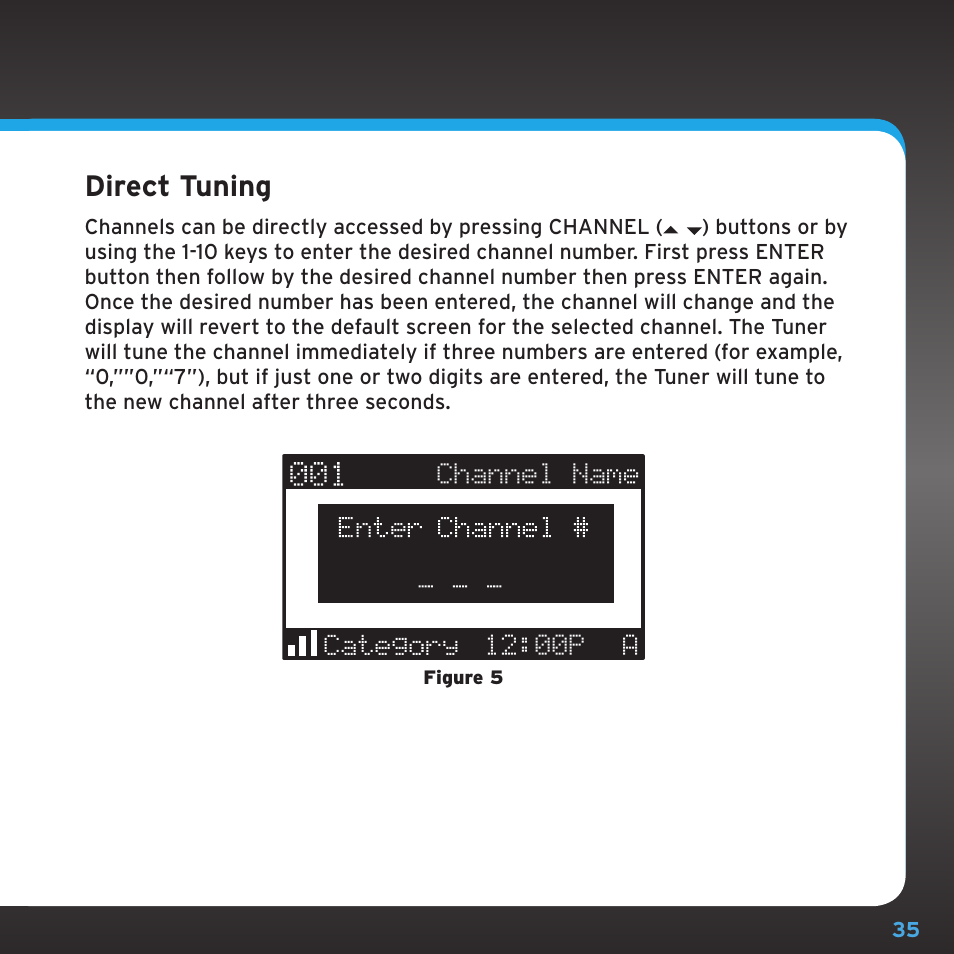 Direct tuning | Sirius Satellite Radio SRH2000 User Manual | Page 35 / 98